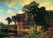 Albert Bierstadt A Rustic Mill (Farm painting